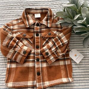 LC Lauren Conrad Little & Co Tan Plaid Jacket-18 months
